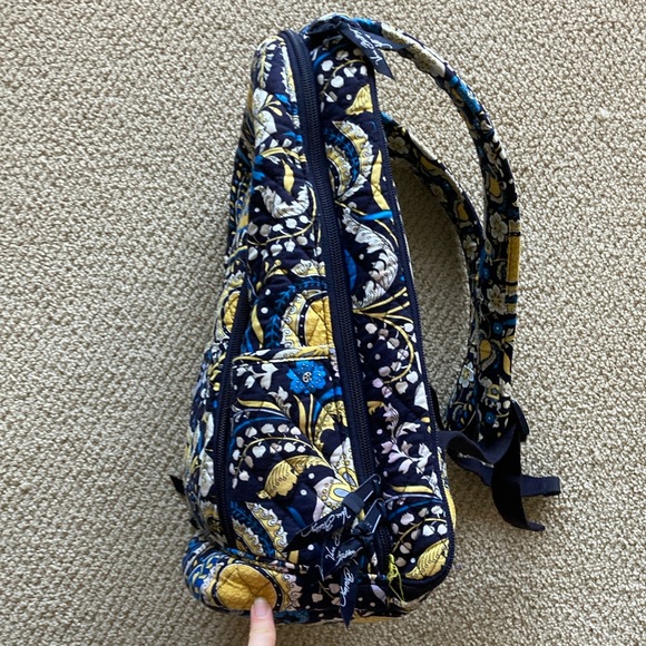 Vera Bradley Laptop Backpack Ellie Blue Elephant Paisley Campus Pockets Zip EUC main image 4